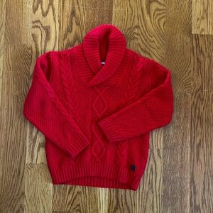 Janie and Jack Boys Red Cable Knit Sweater Size 3 EUC